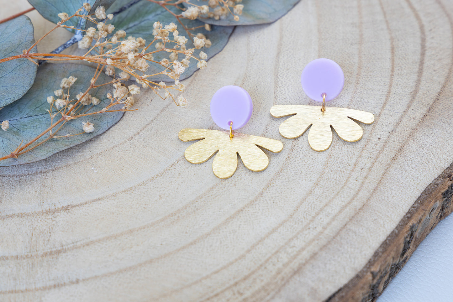 Handgemaakte oorbellen Lieze paars van Jolie earrings