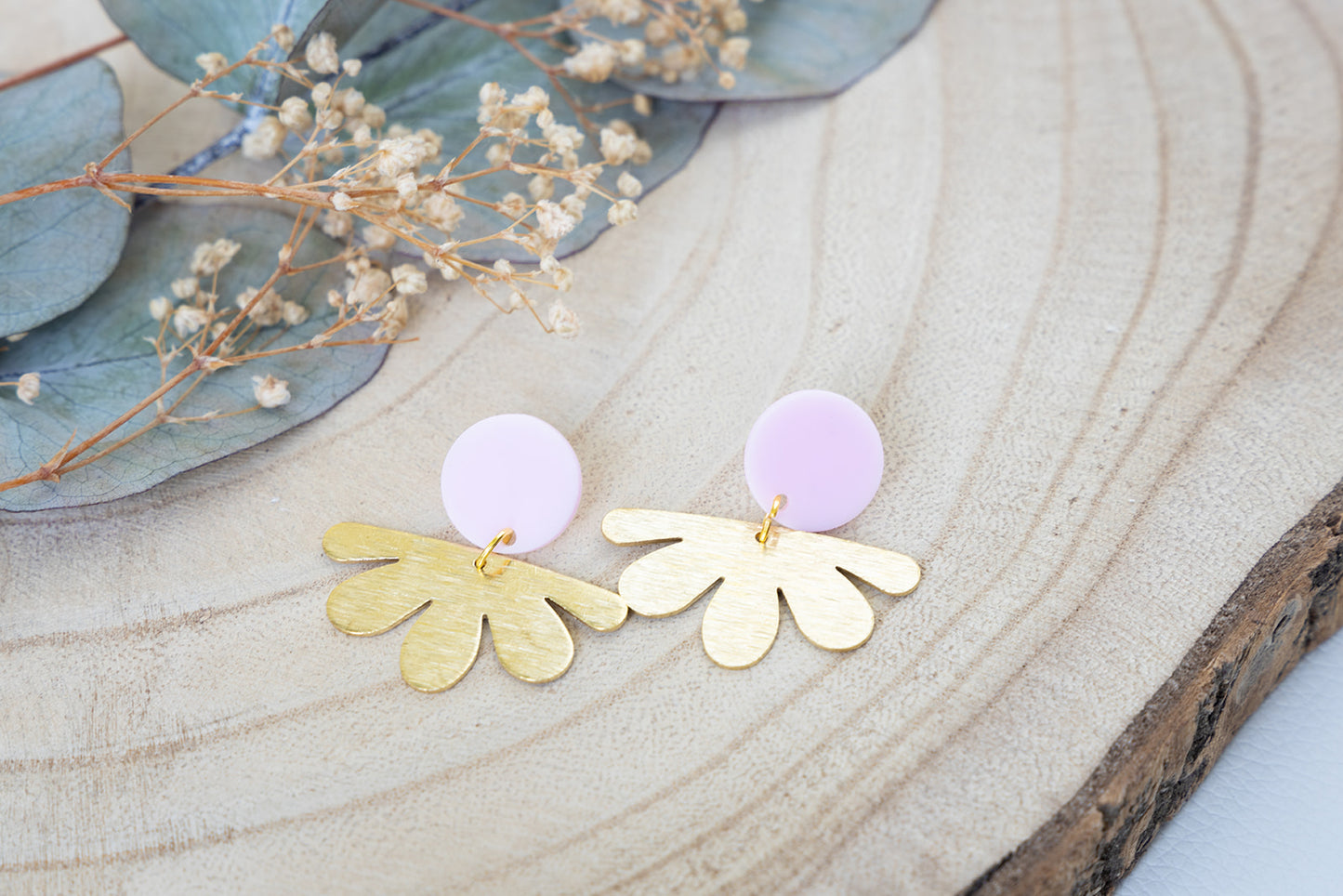Handgemaakte oorbellen Lieze roze van Jolie earrings
