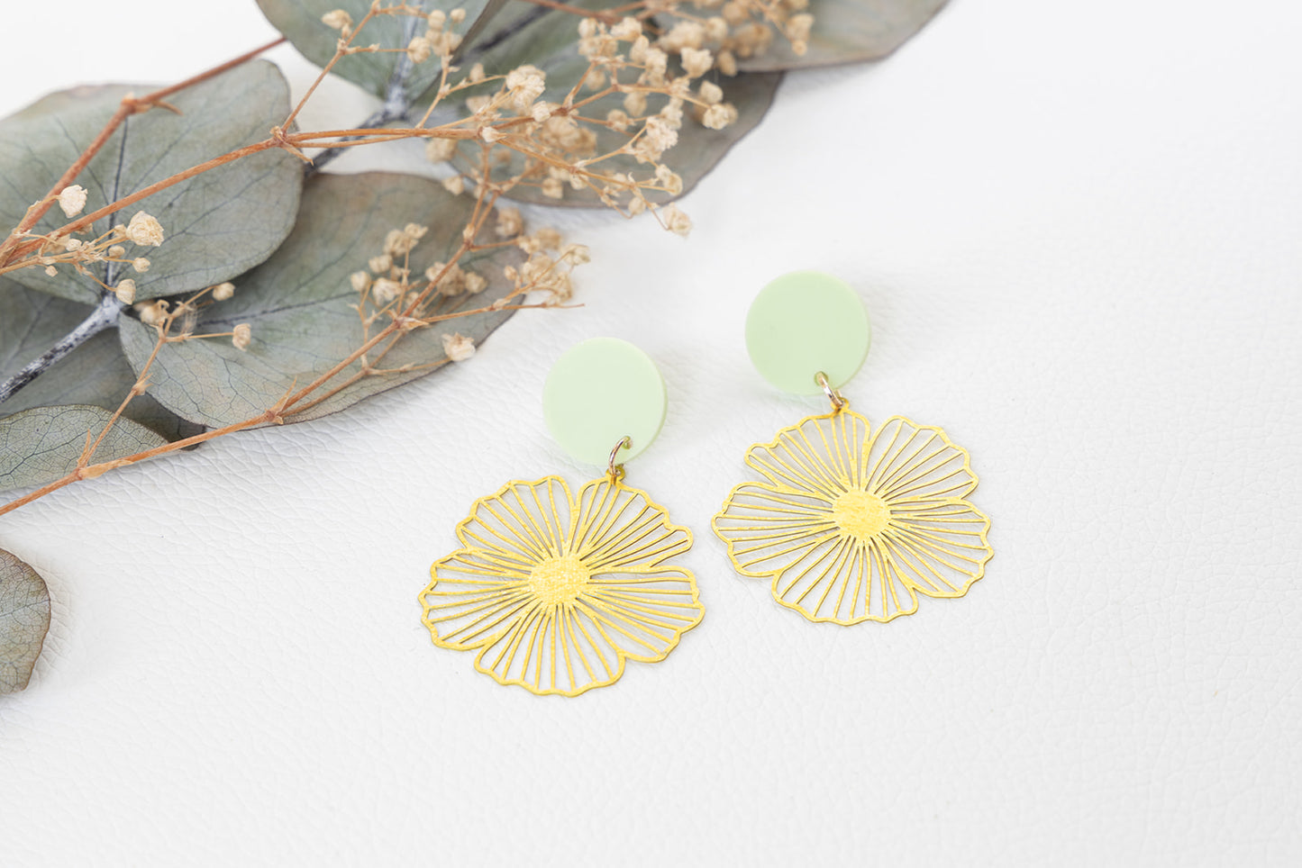 Handgemaakte oorbellen Mila groen van Jolie earrings