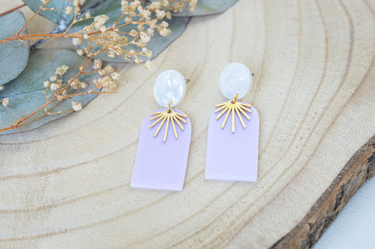Handgemaakte oorbellen Ophellia lila van Jolie earrings